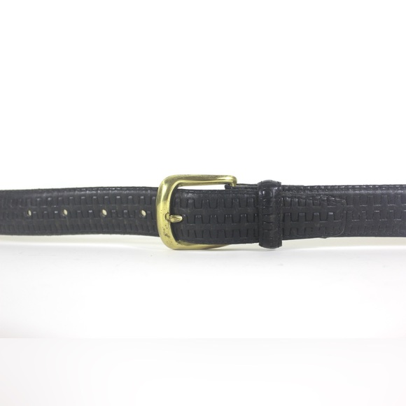34”-38” Pierre Cardin Paris Vintage Black Leather Belt with Embossed Detail - Picture 3 of 8